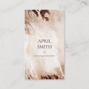 Eleganter Gold Glitzer Agate Marmor Textur Beige Visitenkarte
