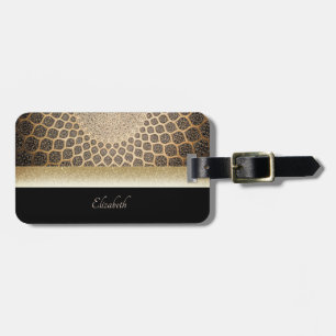 Eleganter Gold Glitzer Arabesque - Personalisiert Gepäckanhänger