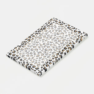Eleganter Gold Glitzer Black Leopard Animal Print Post-it Klebezettel