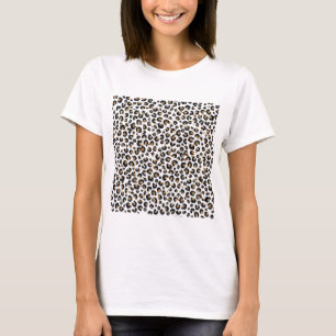 Eleganter Gold Glitzer Black Leopard Animal Print T-Shirt