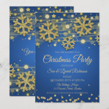 Eleganter Gold Glitzer Blue Christmas Holiday Part