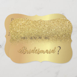 Eleganter Gold Glitzer Bokeh Bridesmaid Card Einladung