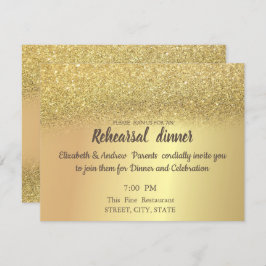 Eleganter Gold Glitzer Bokeh Probe Abendessen Einladung