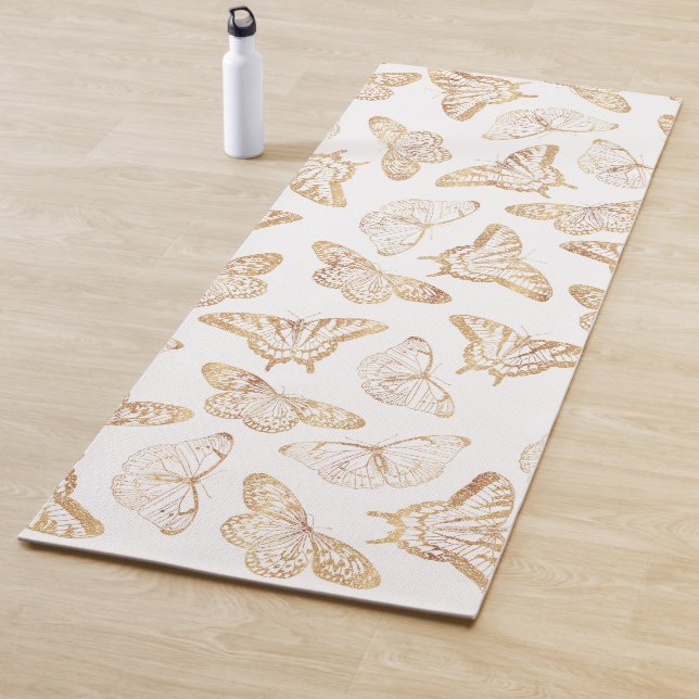 Eleganter Gold Glitzer Butterfly Yogamatte (Beispiel)