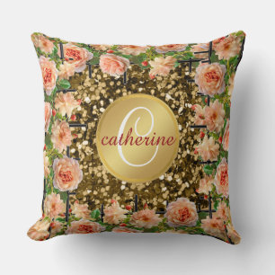 Eleganter Gold Glitzer Champagne Garden Kissen