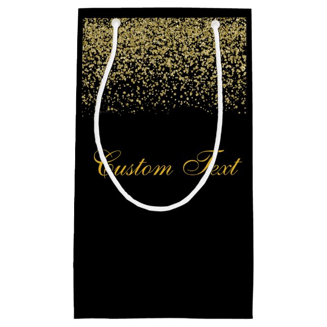 Eleganter Gold Glitzer Confetti Wedding Kleine Geschenktüte (Vorderseite)