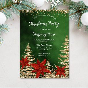 Eleganter Gold Glitzer Corporate Weihnachtsfest Pa Einladung
