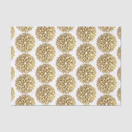 Eleganter Gold Glitzer Dahlia Blume auf Weiß Seidenpapier