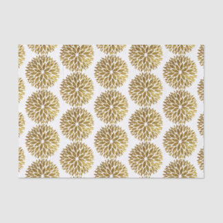 Eleganter Gold Glitzer Dahlia Blume auf Weiß Seidenpapier