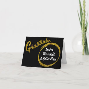 Eleganter Gold Glitzer Dankbarkeit Typografie Dankeskarte