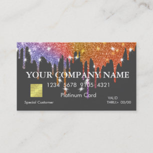 Eleganter Gold Glitzer, der die Black Credit Card  Visitenkarte