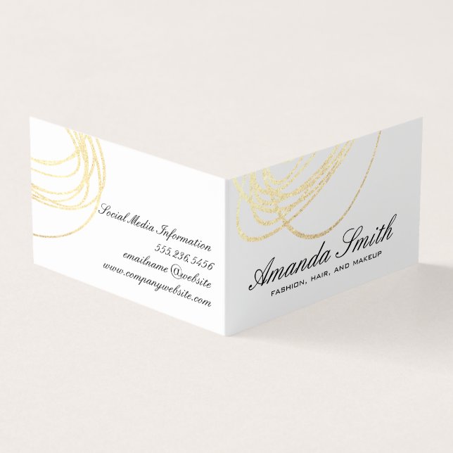 Eleganter Gold Glitzer Expressive Visitenkarten (Vorderseite)