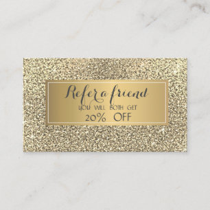 Eleganter Gold-Glitzer, Frame-Referenzkarte Empfehlungskarte