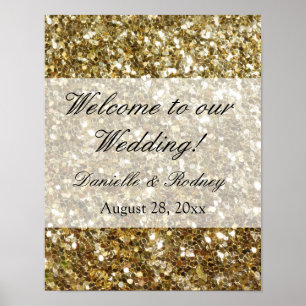 Eleganter Gold Glitzer gedruckte Hochzeit Poster