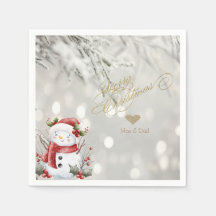 Eleganter Gold Glitzer Heart Snowman