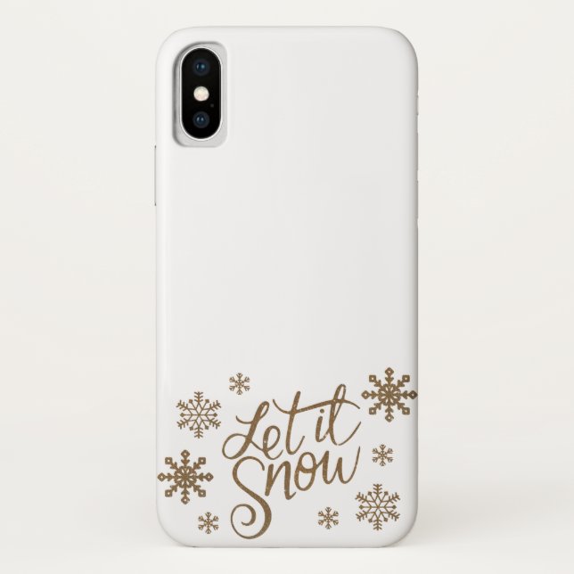 Eleganter Gold-Glitzer lässt es Schneeflocken schn Case-Mate iPhone Hülle (Rückseite)