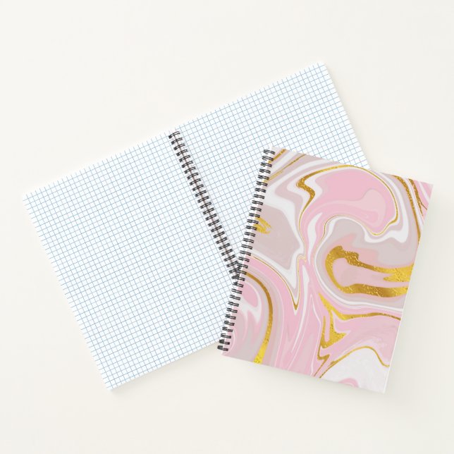 Eleganter Gold Glitzer Marmor Modernes Design Note Notizbuch (Innenseite)