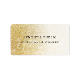 Eleganter Gold Glitzer Modernes Template Trendy Ch Adressaufkleber