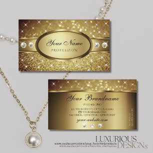 Eleganter Gold Glitzer Sparkle Stars Visitenkarte