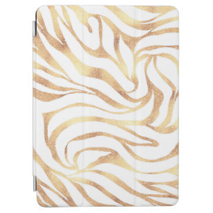 Eleganter Gold Glitzer Zebra White Animal Print iPad Air Hülle