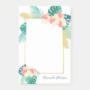 Eleganter Gold Hawaiian Hibiskus Post-It-Notes Post-it Klebezettel