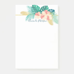 Eleganter Gold Hawaiian Hibiskus Post-It-Notes Post-it Klebezettel