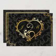Eleganter Gold Heart Monogram Junggeselinnen-Absch