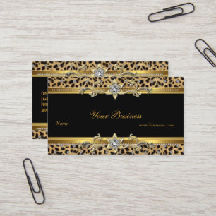 Eleganter Gold Leopard Schwarz Elegant Visitenkarte
