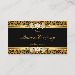 Eleganter Gold Leopard Schwarz Original 3 Visitenkarte