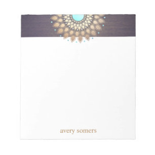 Eleganter Gold-Lotus-Mandala-Notizblock für Yogale Notizblock