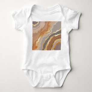 Eleganter Gold Marmor: Stilisierter Hintergrund. Baby Strampler