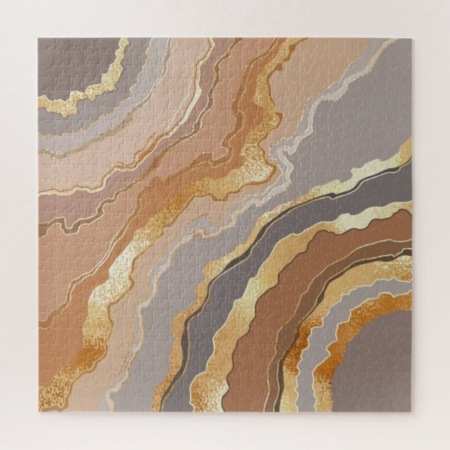 Eleganter Gold Marmor: Stilisierter Hintergrund. Puzzle (Vertikal)