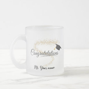 Eleganter Gold Minimal Abschluss School Kapselname Mattglastasse