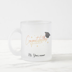 Eleganter Gold Minimal Abschluss School Kapselname Mattglastasse
