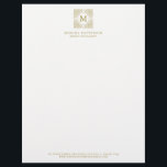 Eleganter Gold Monogram Zierrahmen Briefkopf<br><div class="desc">Eleganter Monogramm-Briefkopf mit Schnörkeln aus mattem Gold. Dies ist ein perfekter Akzent für Ihr Geschäft oder Ihre persönliche Schreibwaren. Andere Farben und ähnliche Gegenstände sind verfügbar.</div>