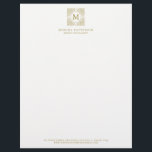 Eleganter Gold Monogram Zierrahmen Briefkopf<br><div class="desc">Eleganter Monogramm-Briefkopf mit Schnörkeln aus mattem Gold. Dies ist ein perfekter Akzent für Ihr Geschäft oder Ihre persönliche Schreibwaren. Andere Farben und ähnliche Gegenstände sind verfügbar.</div>