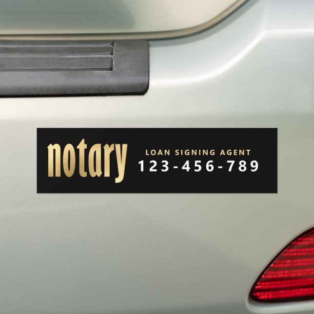Eleganter Gold Notary Loan Agent Autoaufkleber (Auf Auto)