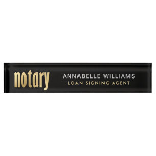 Eleganter Gold Notary Loan Agent Namensplakette
