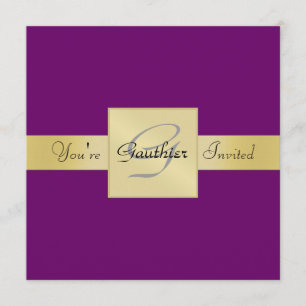 Eleganter Gold Ribbon Lila Jedem Anlass Einladung