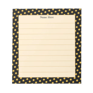 Eleganter Gold & Schwarz Rahmen auf heller Beige Notizblock