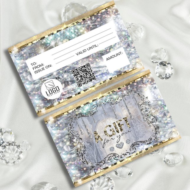 Eleganter Gold Silver Holograph Einmaliger Glitzer (Elegant Gold Silver Holograph Unique Glitter #wonderland #diamond #luxurygiftcard)