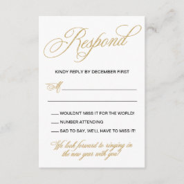 Eleganter Gold Silvester Hochzeit Einladung UAWG