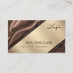 Eleganter Gold und Brown Luxury Event Planner Visitenkarte