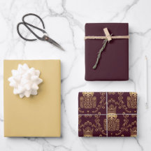 Eleganter Gold- und Burgunder-Weihnachtsnussknacke