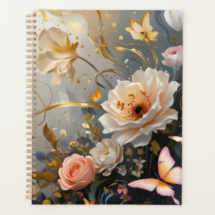 Eleganter Gold- und rosa Planer