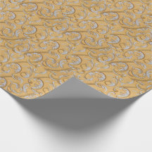 Eleganter Gold- und Silberrollen-Damaskus