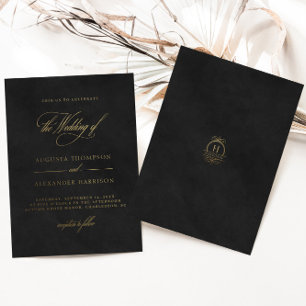 Eleganter Gold- und Veloursdruck (nicht echt) Hoch Folieneinladung
