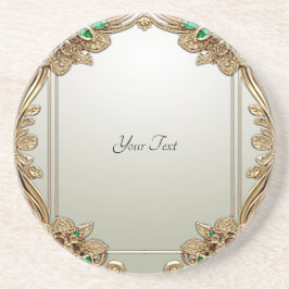 Eleganter Gold Verziert Sandstone Untersetzer