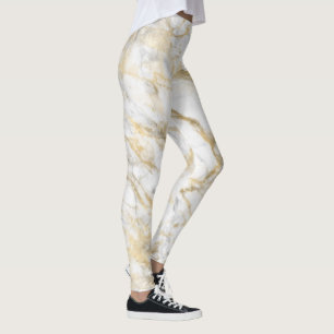 Eleganter Gold Weißer grauer Marmor Leggings