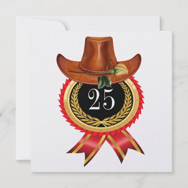 Eleganter Gold Western Einladung (Vorderseite)